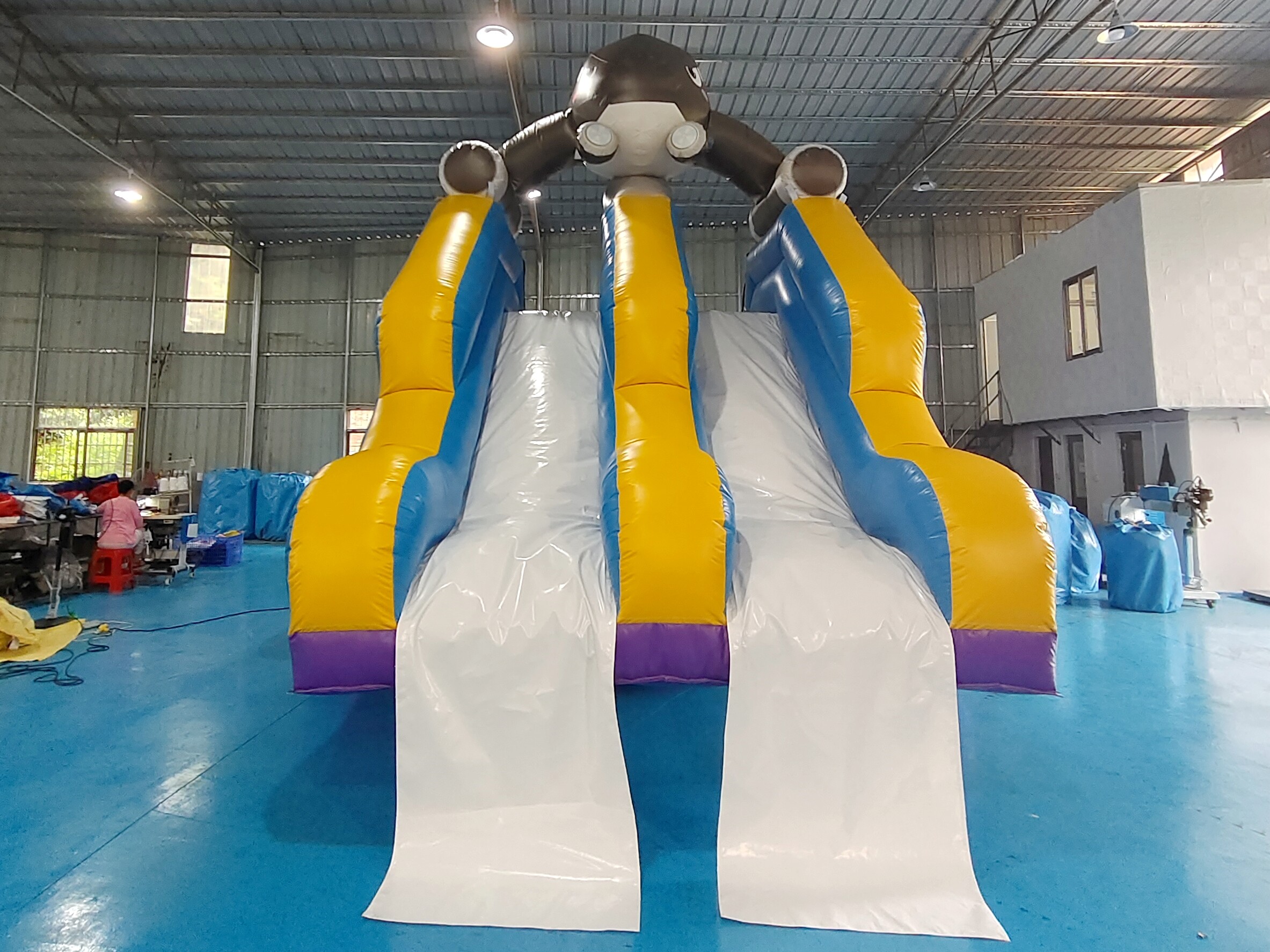 Digital Printing Inflatable Dry Slide Castle Double Slides Inflatable Giant Slides Shark Cartoon For Kids And Adults