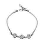 White Gold Plated Sterling Silver Cubic Zircon Start Charm Bracelets (B12281
