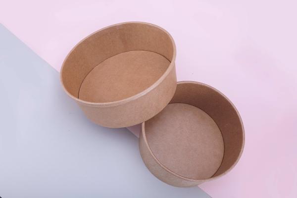 Recycled Materials Water Based Ink Flexo Kraft Paper Bowls for Noodle, Milk,