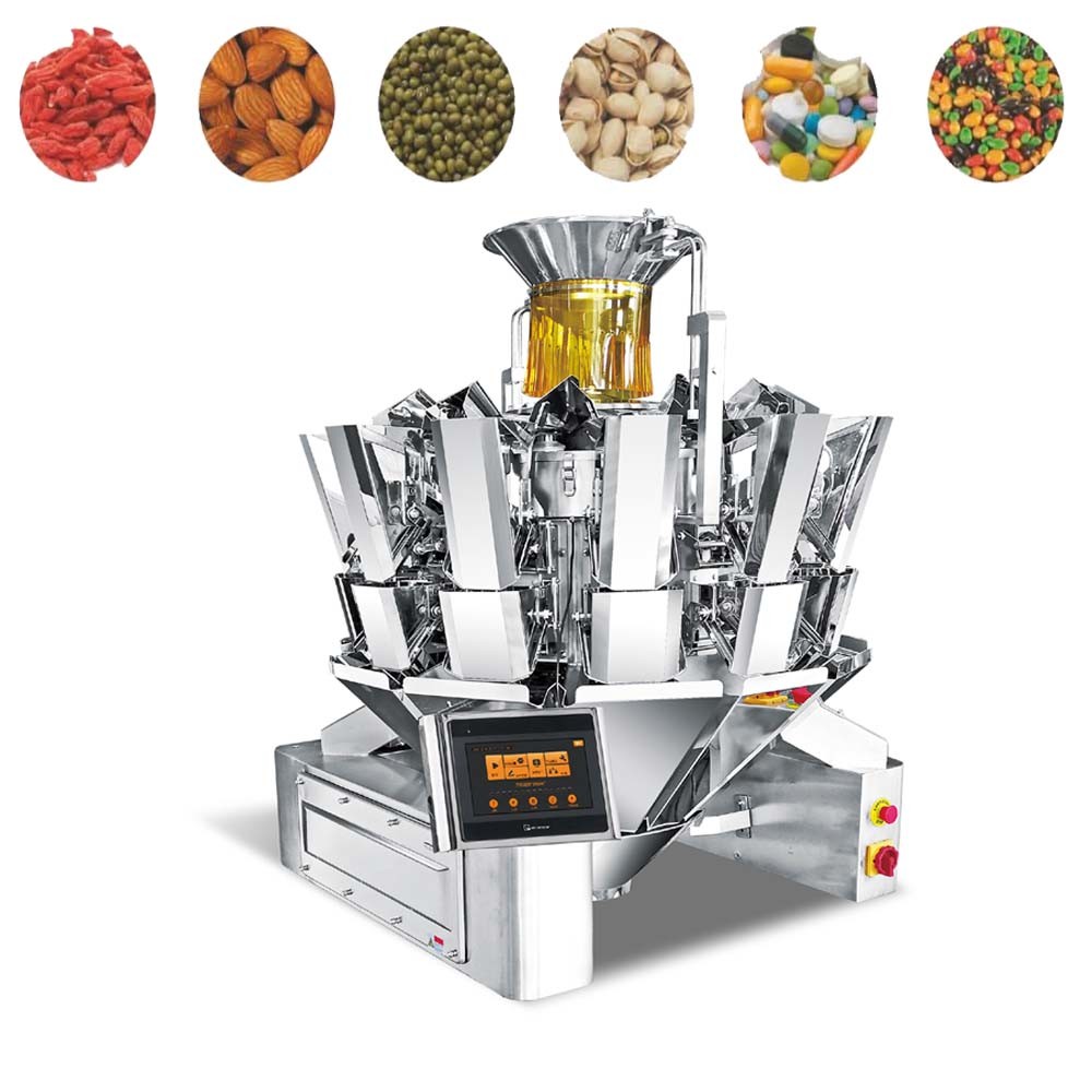 High Precision Snack Multi-Head Weigher SUS304 Frame 10/14 Hoppers Food Weighing Equipment