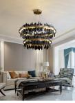 Modern Creative Circle LED Black Chandelier Lobby Hotel Light(WH-CY-164)