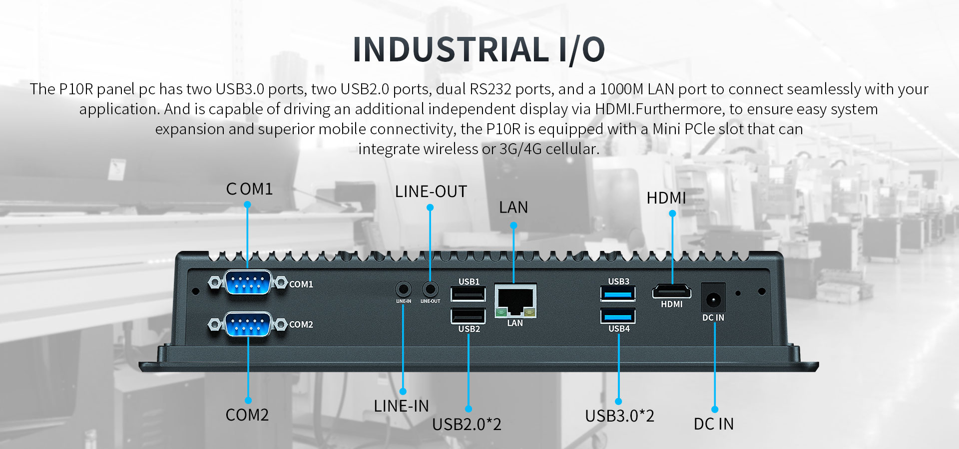 ONERugged P10R Industrial Touch Panel PC 10inch ONERugged P10R Wall Mount All-in-One Computer 4G LTE