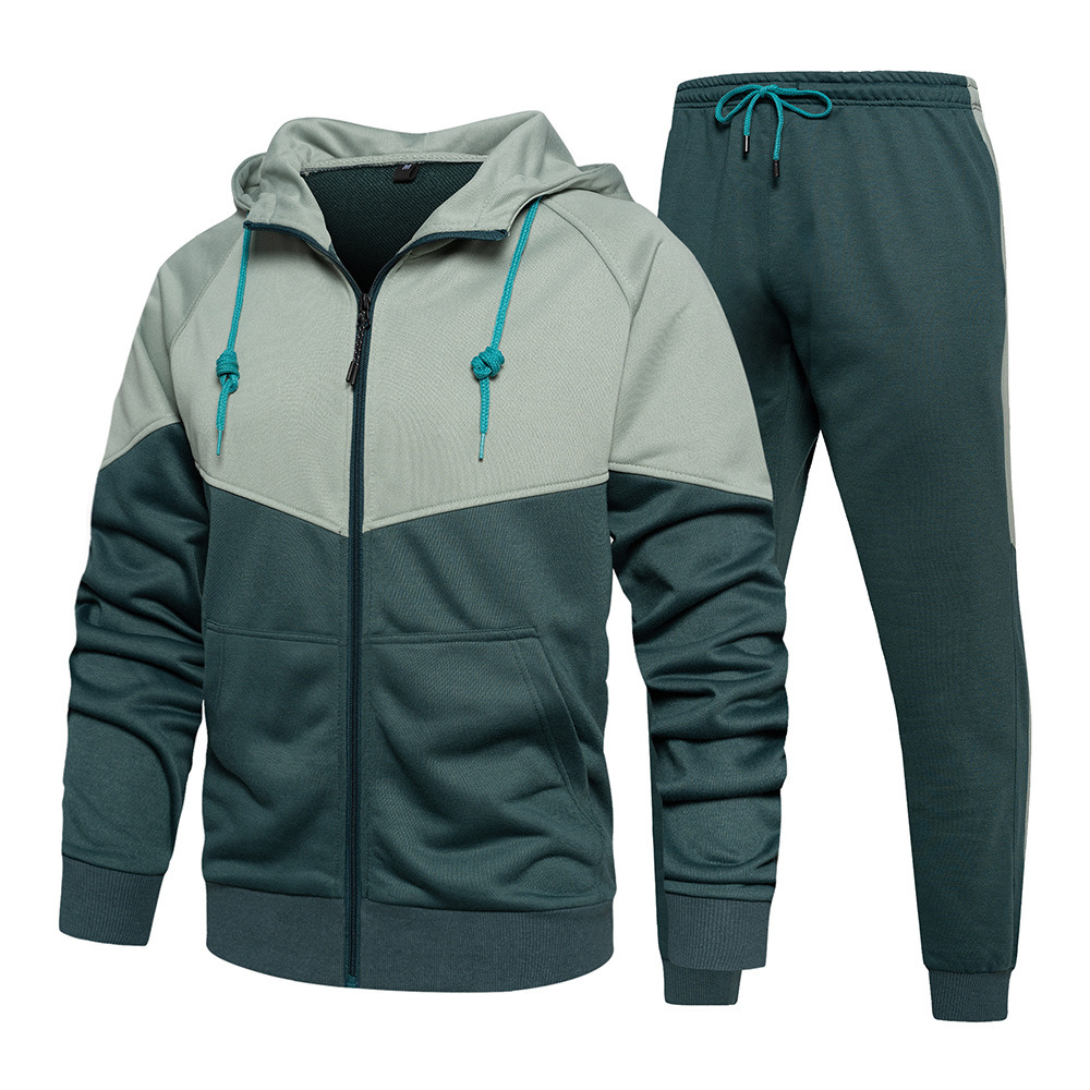 2023 Autumn and Winter Cross-Border New Large Size Leisure Sports Suit Men&prime;s Trend Hooded Sports Suit