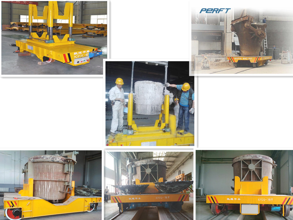 4 Wheel Ladle Transport Car applied in Hot Metal Ladle and Molten Steel Ladle Steel Factory