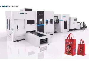 Quality White Laminated Non Woven Box Bag Making Machine With Handle wholesale