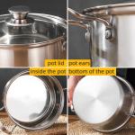 Good Quality 3 Pcs Cookware Pot Silver Cooking Pot Set Stainless Steel Pots And