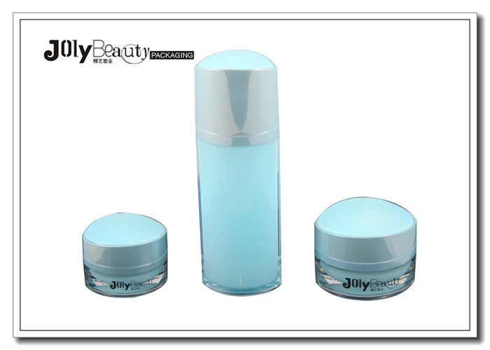 Luxury Oval Acrylic Cosmetic Jars And Bottles For Lotion / Cream