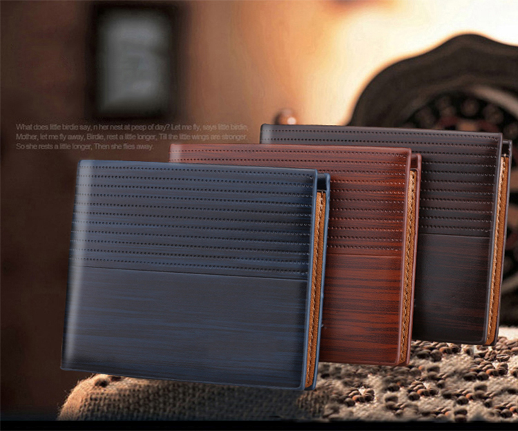 Designer Logo Men's Slim Wallet Waterproof PU Leather with Short Money Purses and Holders