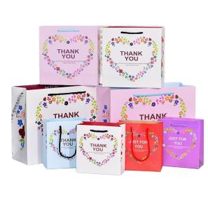 Quality Gravure Printing Embossing Paper Bag for Necklace Gift Shopping Custom Logo and Handle wholesale