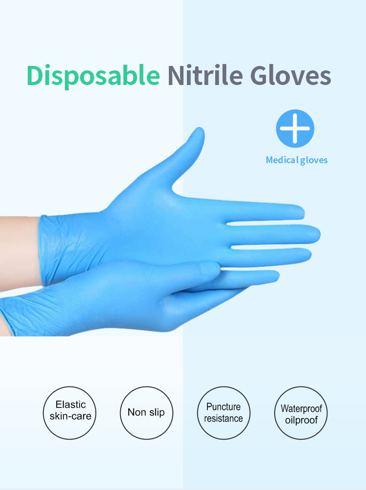Sterile Disposable Surgical Gloves Nitrile Latex 9 - 12 Inches High Elasticity