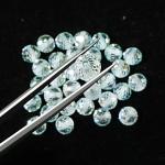 Gemstone Material Synthetic Lab Created Round Blue Moissanite Beads For Jewelry