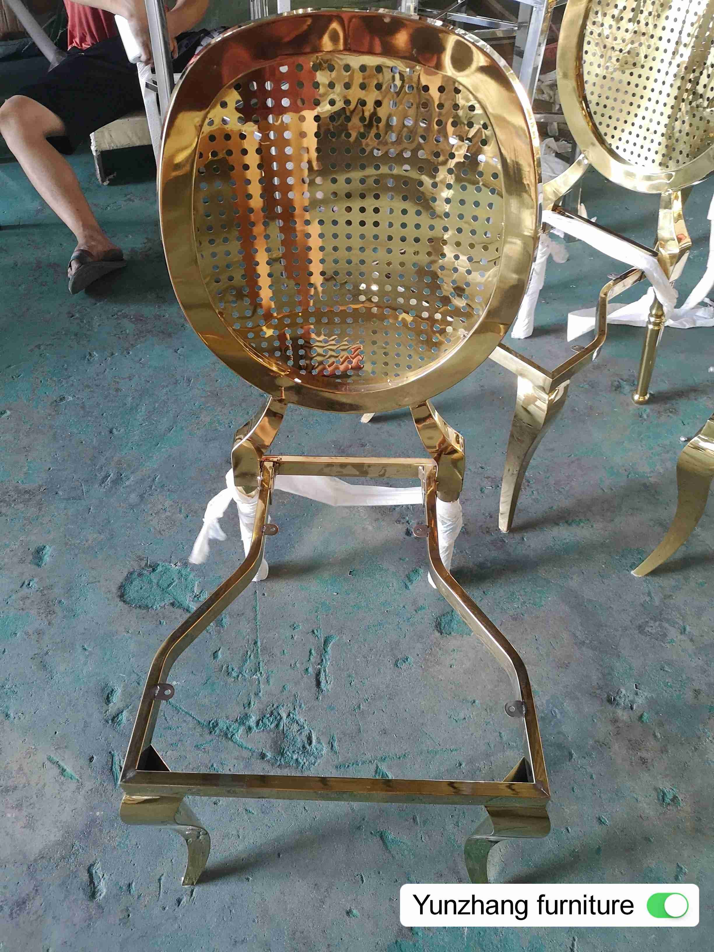 Gold Wedding Banquet Chair Stainless Steel W50xD65xH92cm 6.5KGS