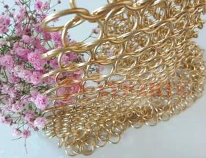 Quality Stainless Steel Rose Gold Metal Ring Mesh Curtain For Space Divider wholesale