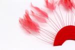 Dyed Stripped Hackle Feather Fan , Chicken Feather Hand Fan 10x15cm