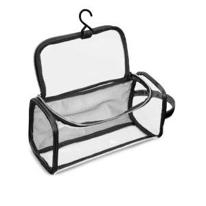 Quality Hanging Cosmetic Travel Bag PVC Transparent With Inner Mesh Pocket wholesale