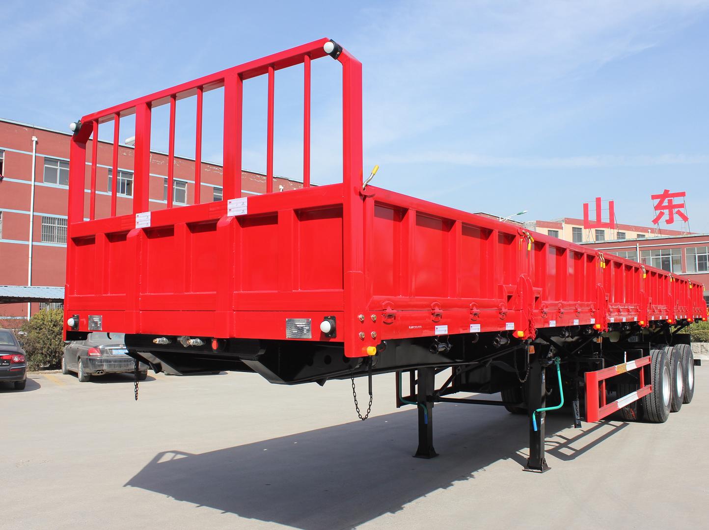 40 60 Tons Side Wall Fence Cargo Semi Truck Trailer with 4 Axles and Multifunctional