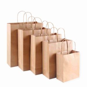 Quality Wholesale Khaki Color Christmas Kraft Paper Bags For Clothing Packaging wholesale