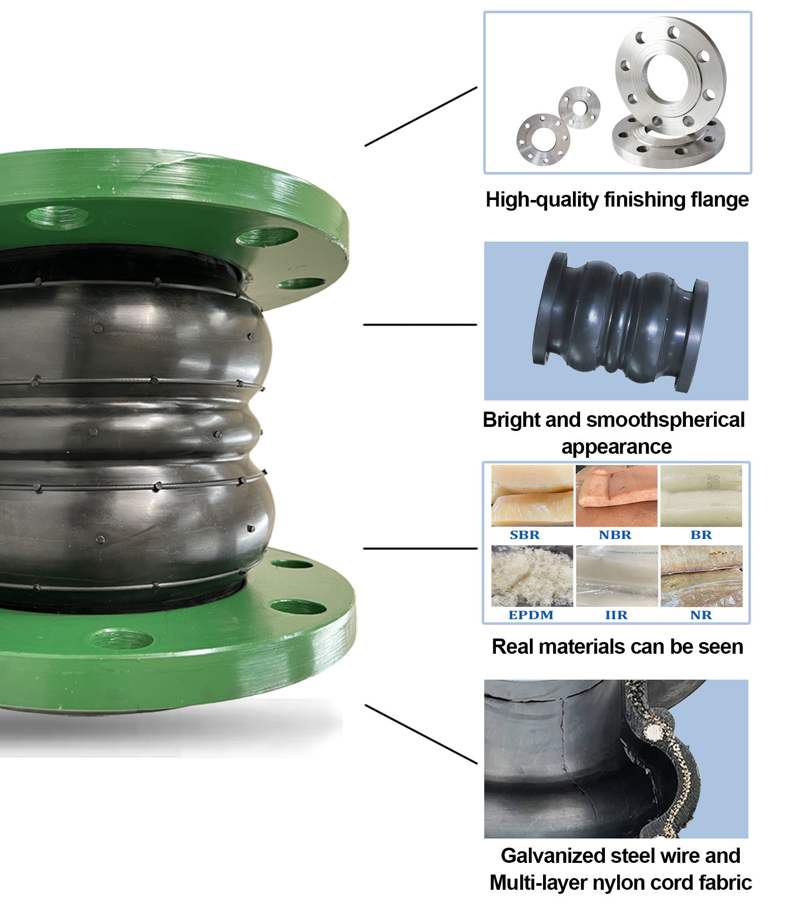Double Sphere Expansion Bellow Compensator 3 4 Rubber Expansion Joint