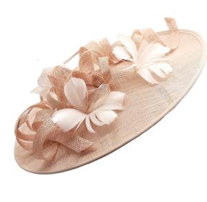 Quality Stylish Sinamay Base and Feather Church Hat for Four Seasons in Dobby Style wholesale