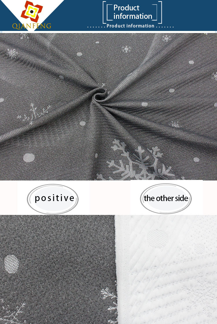 100% polyester fine jacquard knitted mattress fabric snowflake pattern