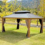 Outdoor Hardtop Gazebo Waterproof Gazebo Sun Shade Shelter Aluminum Gazebo
