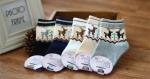 Colorful customized christmas deer patterned design OEM cozy cotton terry socks