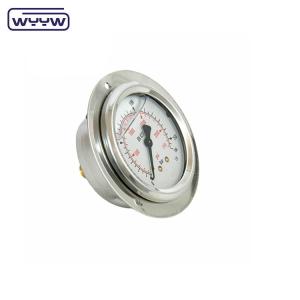 Quality EN837-1 panel mount 25 bar 63mm front flange oil filled pressure gauge wholesale