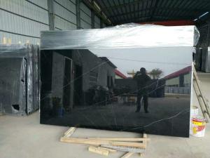 Quality High Hardness Nero Marquina Marble Slab , Natural Nero Black Marble Tile wholesale