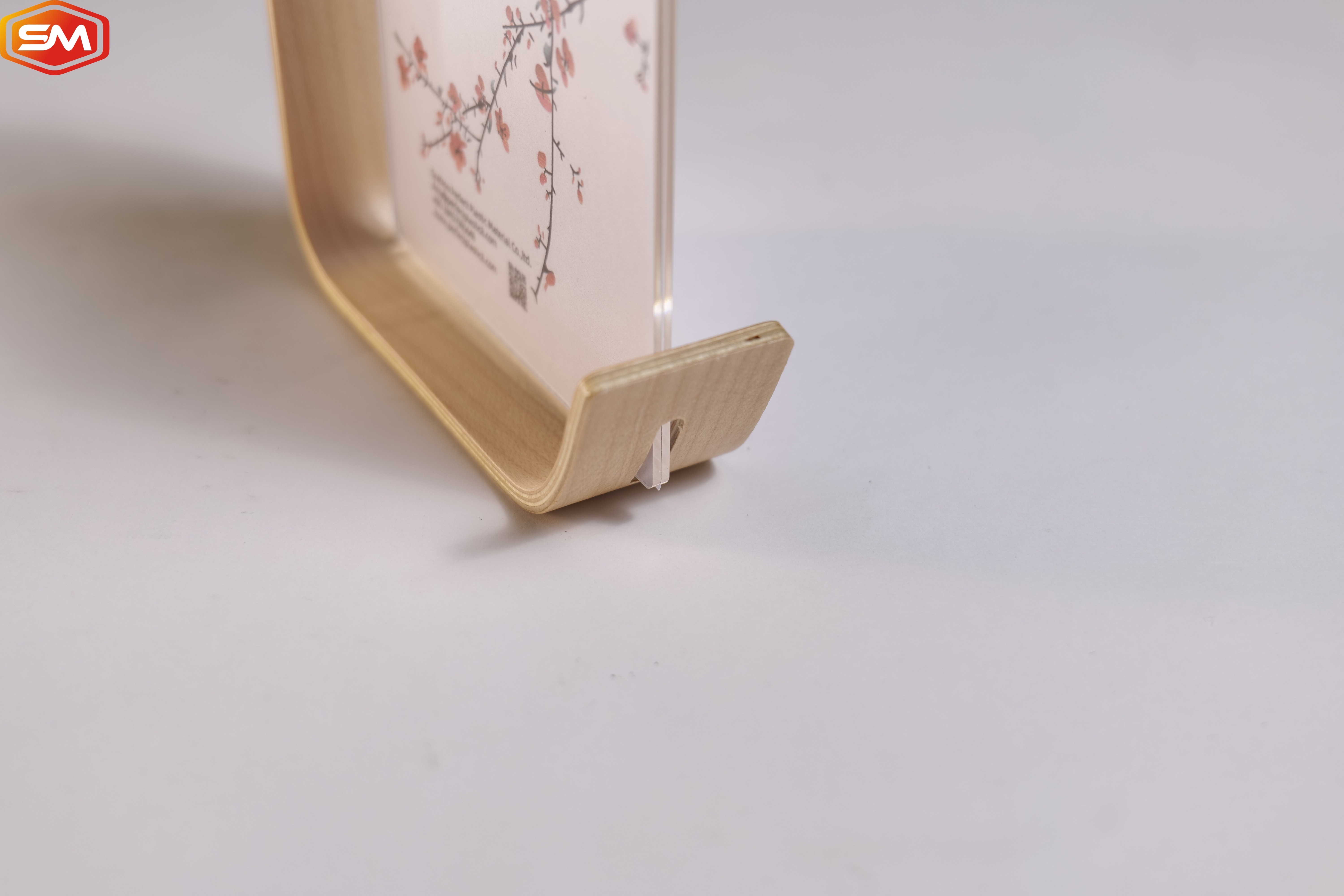 Decorative Table Display Acrylic Photo Picture Frame with Wood Base 6 Inch 7 Inch 8 Inch