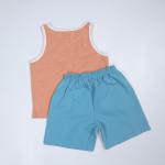 Teen Boys Streetwear French Terry Patchwork Outfit Set 250gsm Color Tank And