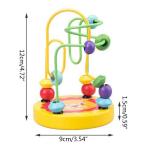 Montessori Wooden Toys for Kid Wooden Circles Bead Wire Maze Roller Coaster