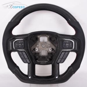 Quality Sports Twill Gloss Ford Carbon Fiber Steering Wheel Raptor Red Leather wholesale