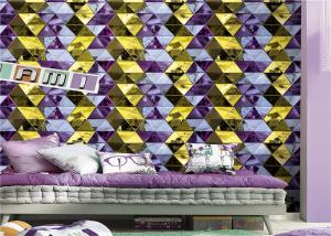 Quality Modern Geometric Wallpaper Washable Diamond Pattern For Lounge Room wholesale