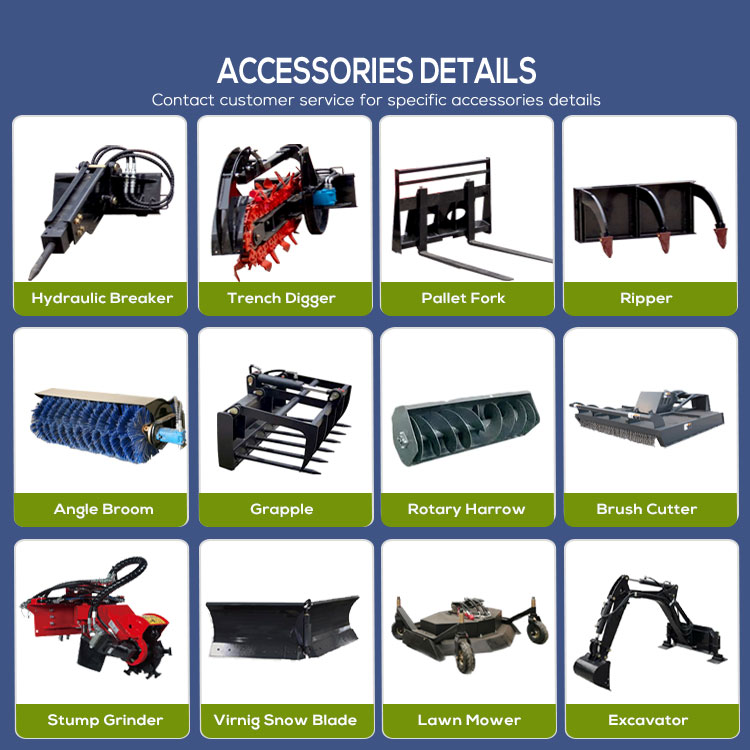 Budget-Friendly Skid Steer Bagger Mini Loader with YUNNEI Engine and Attachments