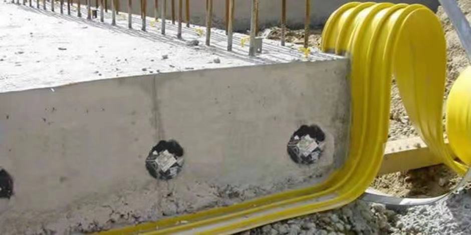 Format Bubble PVC Waterstop Belt for Concrete Construction 230mm Width 4mm Thickness Blue