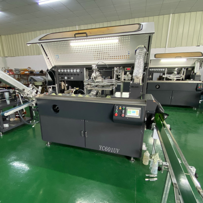 bottle Cylinder Fully Automatic Screen Printing Machine with UV curing device