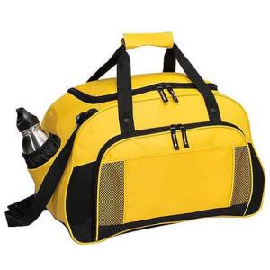 Quality Yellow Canvas Leather Travel Luggage Bags With Two Seperate Pocket wholesale
