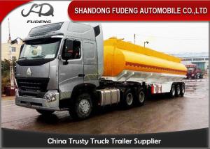 Quality 5mm , 6mm Thickness Fuel Tanker Semi Trailer Optional Compartment / Dimension wholesale