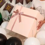 Customize End Boutique Luxury Paper Gift Box With Ribbon Lid for Birthday