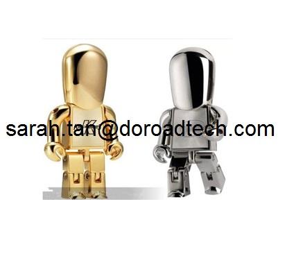 Cute Metal Robot USB Pen Drives, Gift USB Drives with Laser Printing Logo in