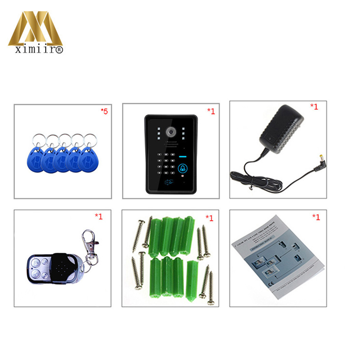 TCP / IP Video Door Phone 92 Degrees Camera Viewing Angle With RFID Card Reader