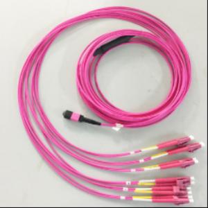 Quality Pink Pre Terminated Fiber Optic Cable 144 Core MPO-FC Mixed Type Connector wholesale