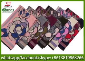 Quality China supplier large flower jacquard wool feel long scarf 70*180cm 35% wool 65%Acrylic neckerchief top fachion pashmina wholesale