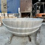 White Oval Marble Bathtub Natural Stone Bathroom Bath Freestanding European