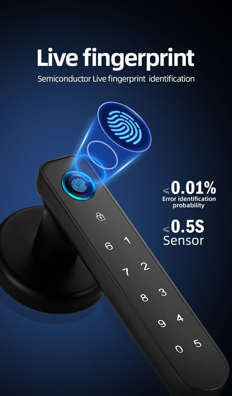 Fingerprint Smart Handle Door Lock Smart Door Lock For Apartments