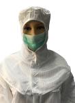 Polyester ESD Safe Clothing Dust Free Shawl Anti Static Cap Front Velcro Closure