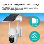 2K 4MP PTZ Solar Surveillance Camera Outdoor Battery Powered IP65 Waterproof