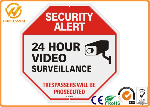 24 Hour Video Surveillance Camera Sign Reflective Aluminum PlateTraffic Sign