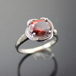 Quality Women Jewelry Oval Garnet Cubic Zircon Sterling Silver Ring(F44E) wholesale