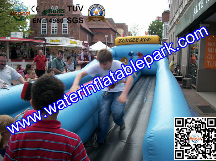 2 Lane Inflatable Bungee Run / Inflatable Sport Games Bungee Run For Children